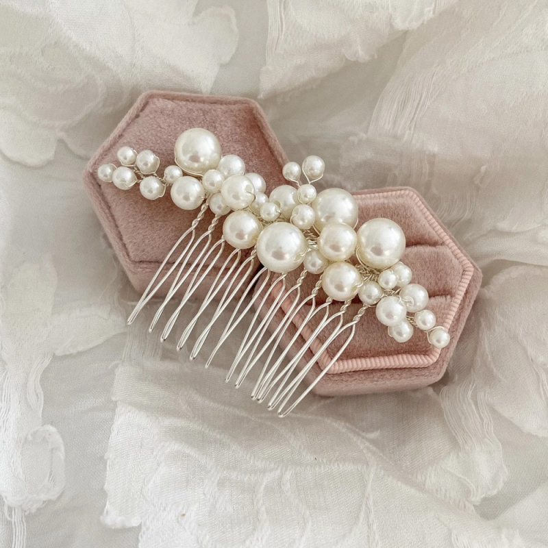 Vestuvių rankų darbo audinio verpalų gėlių lydinio cirkonio plaukų šukos galvos apdangalas vestuvių vakarėlio vakarėlio suknelės aksesuarai