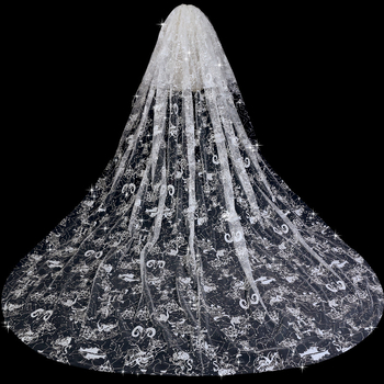 Το κύριο πέπλο γάμου της νύφης είναι υψηλής ποιότητας, βαριάς βιομηχανίας, με μακριά ουρά, μεγάλο πέπλο. Σούπερ νεράιδα, γαμήλια γυρίσματα είναι το κεφάλι του πέπλου.