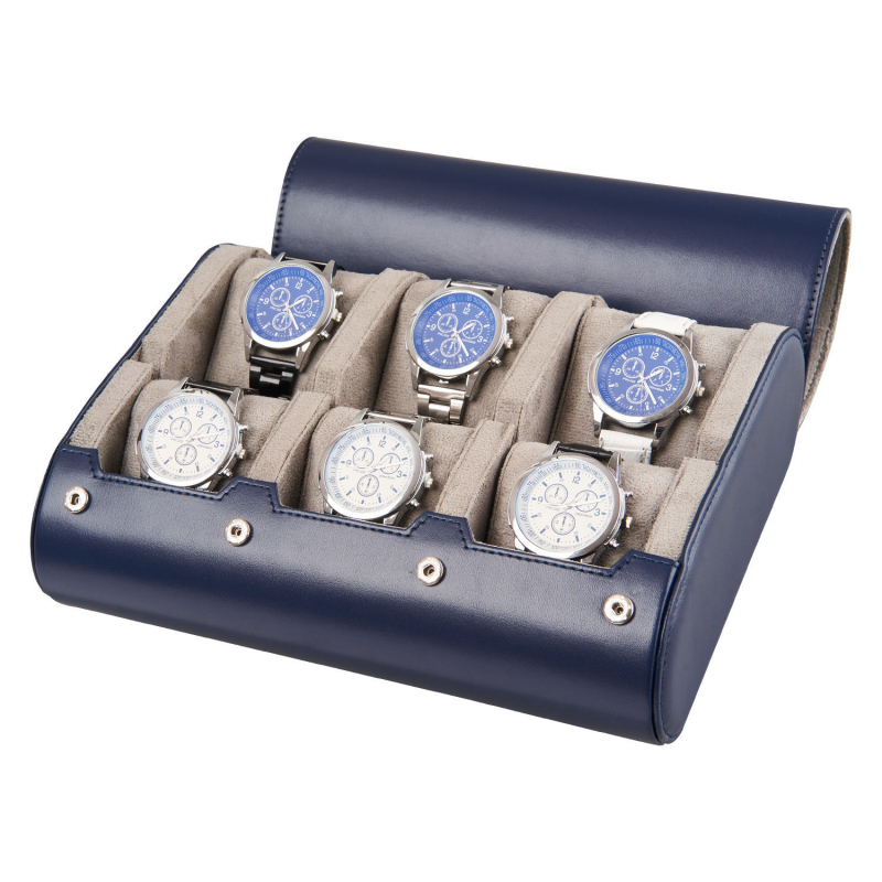 Didelės talpos 6 bitų laikrodžių dėžutė, atspari dulkėms, kolekcinė garsių laikrodžių laikymo dėžutė, nuimama laikrodžių mechaninių laikrodžių riešinių laikrodžių pakavimo dėžutė