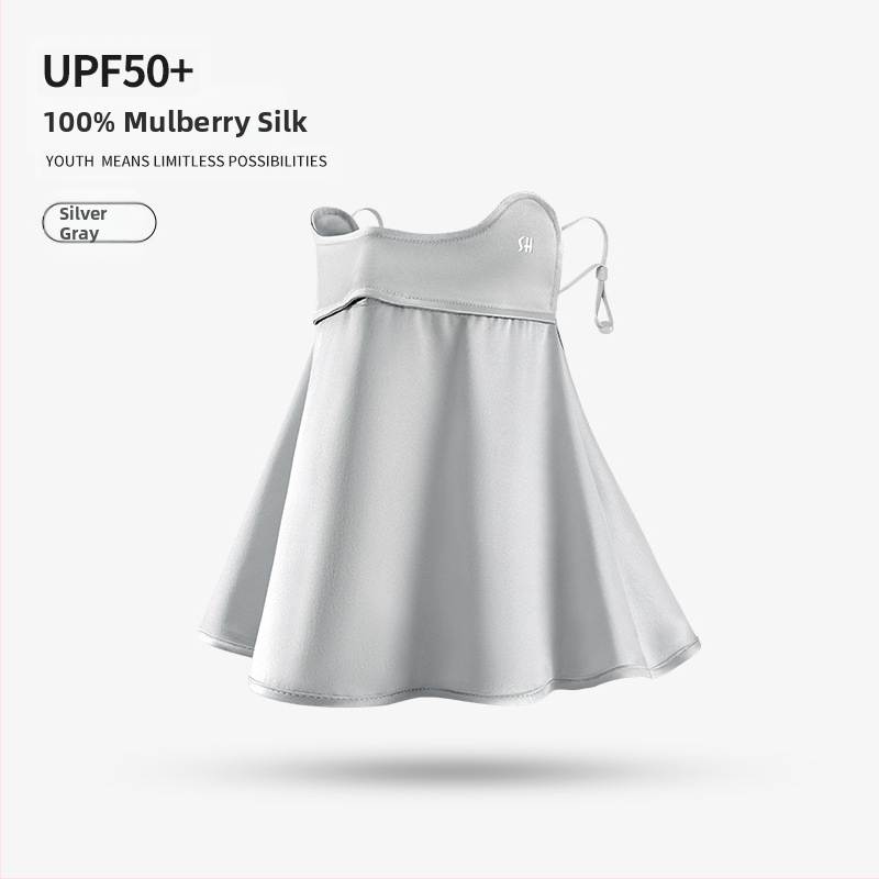 Uus siidist mask naistele suvine päikesekaitse UV-vastane kõrva riputatav mask kerge ja hingav näomask Xkz52