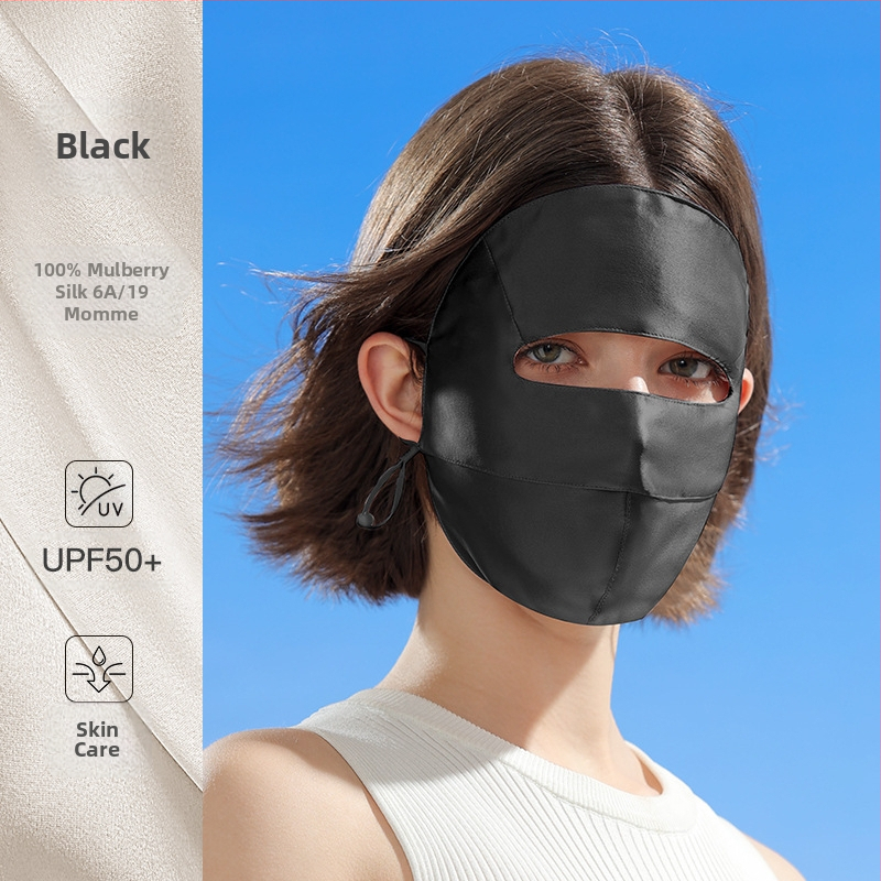 Uus siidist mask naistele suvine päikesekaitse UV-vastane kõrva riputatav mask kerge ja hingav näomask Xkz52