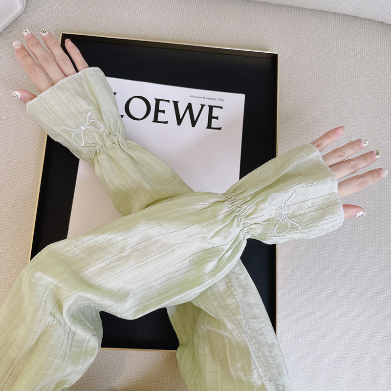 CHUNYU TANS puuvillased hingavad päikesekaitsevarrukad, tikitud lipsuga, suvised päikesekaitsejäävarrukad, naiste õues kasutamiseks mõeldud mullvarrukad