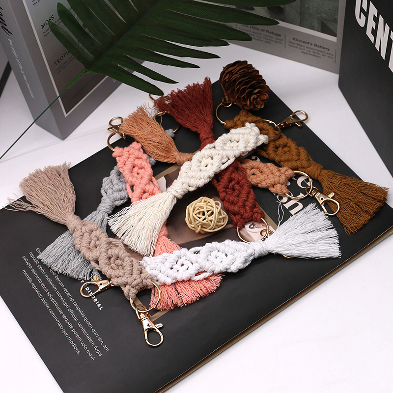 Νέα χειροποίητη μπρελόκ με φούντα, μενταγιόν, διακοσμητική τσάντα κλειδιών αυτοκινήτου, διακοσμητικό μενταγιόν, διασυνοριακή προμήθεια