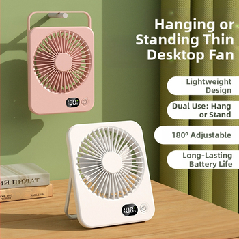 Novi prijenosni ultra tanki stolni ventilator s dvostrukom utičnicom, digitalni sklopivi ručni F10, za stolno računalo