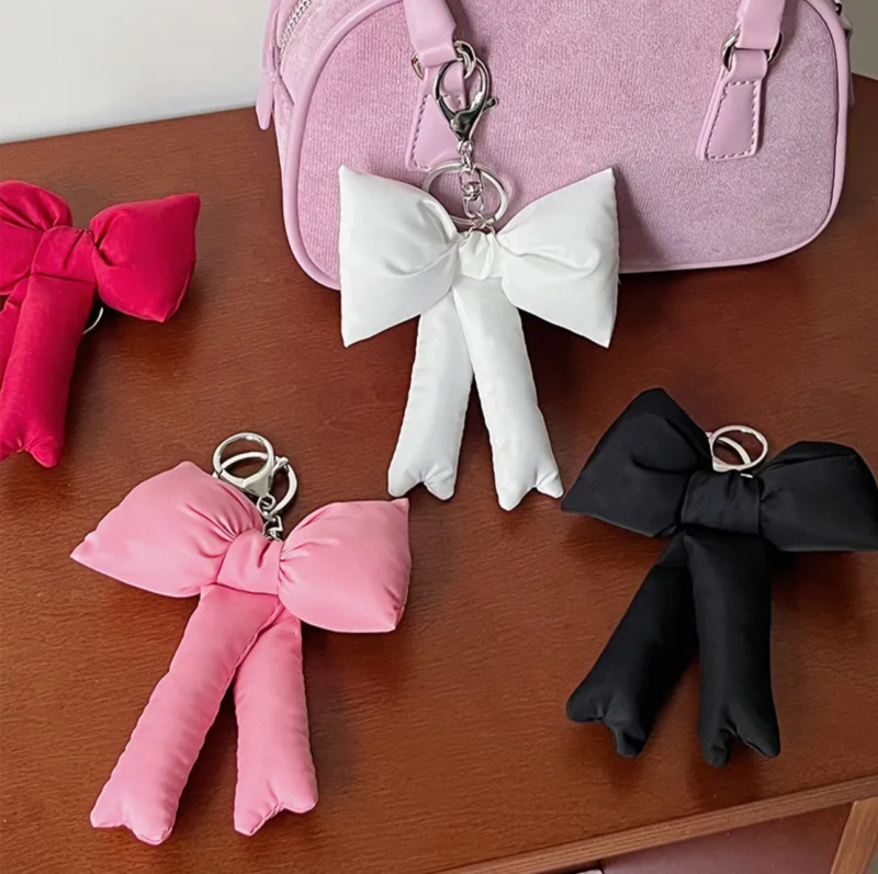 Koreai INS stílusú masnis táska medál aranyos masnis kulcstartó