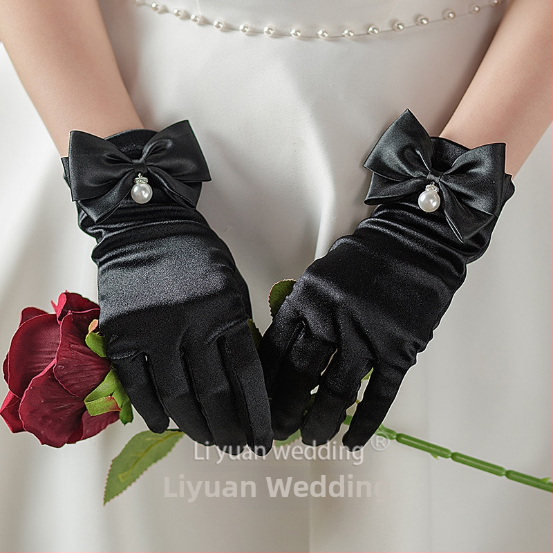 Nauja nuotakos vestuvinė suknelė vakarinė suknelė pirštinės trumpa tiulio perlų baltumo elegantiška ryški rankų darbo svajinga