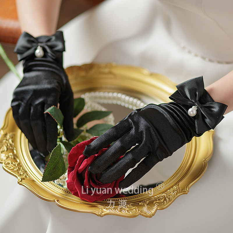 Nauja nuotakos vestuvinė suknelė vakarinė suknelė pirštinės trumpa tiulio perlų baltumo elegantiška ryški rankų darbo svajinga