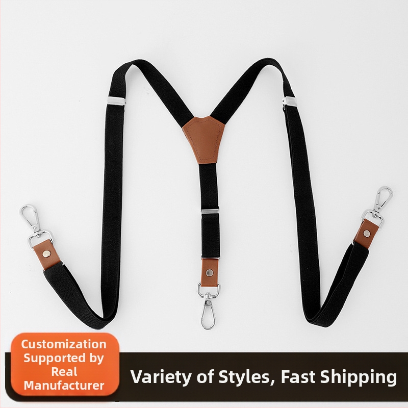 Uued meeste rihmadega moodsed täiskasvanutele mõeldud meeste ja naiste ühevärvilised rihmadega ülikonnapüksid, elastsed kolme klambriga traksid