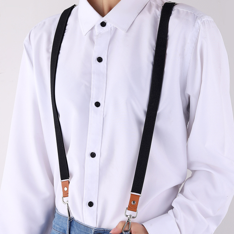 Uued meeste rihmadega moodsed täiskasvanutele mõeldud meeste ja naiste ühevärvilised rihmadega ülikonnapüksid, elastsed kolme klambriga traksid