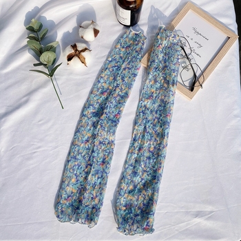 Väikesed lillelised pitsist varrukad naistele suvised päikesekaitsega käevarrukad, jäävarrukad, sõidukäekaitsed, jääsiidist käevarrukad, pikad kindad