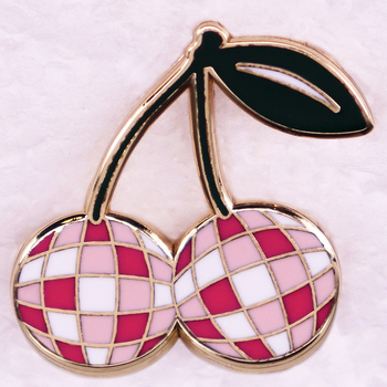 Disco Cherry bross, mókás gyümölcsmix kitűző kiegészítők