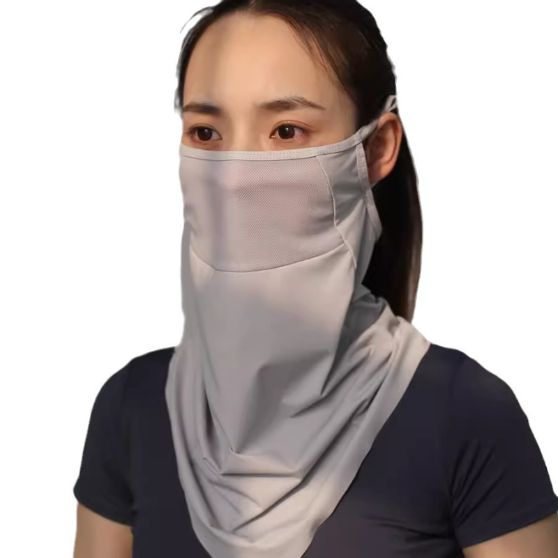 Jääsiidist päikesevarjuga päikesekaitsemask meestele ja naistele, UV-kaitsega näomask, õhuke hingav kaelakaitsega UPF50 sõidumask