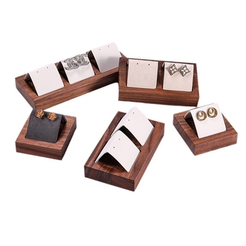 Βάση κοσμημάτων από καρυδιά, ρετρό, απλή βάση επίδειξης σκουλαρικιών, πάγκος κοσμημάτων, χρυσά και ασημένια σκουλαρίκια, σκουλαρίκια, αξεσουάρ επίδειξης