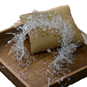 Κορεάτικη και Ιαπωνική Νέα Μόδα Κρυστάλλινη Υγρή Κορδέλα Λουλουδιών Νυφικό Μακιγιάζ Γάμου Σκηνή Ταξιδιωτική Φωτογραφία Styling Αξεσουάρ Μαλλιών