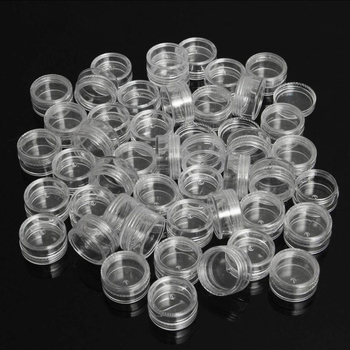 50 komada prozirnih plastičnih bočica od 2,5 ml i 3 g, pribora za nokte, kozmetike, probnih malih bočica za uzorke kreme