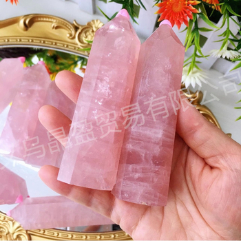 Naturaalne roosa kristall, kuusnurkne prisma, toores kivi, poleeritud üheharuline sammas, energiakolonnide kaunistused, piiriülene väliskaubandus, kuum müük, hulgimüük