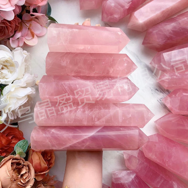 Naturaalne roosa kristall, kuusnurkne prisma, toores kivi, poleeritud üheharuline sammas, energiakolonnide kaunistused, piiriülene väliskaubandus, kuum müük, hulgimüük