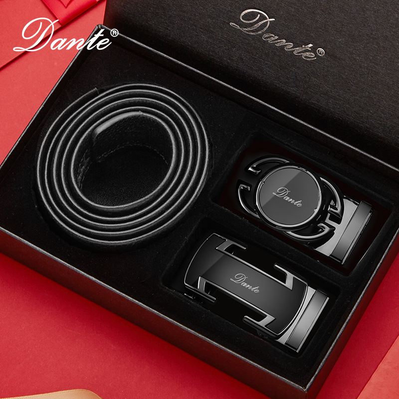 2024-es új, dupla csatos övszett, első rétegű marhabőrből készült, automata csatos férfi öv, valódi bőr nagykereskedelmi öv