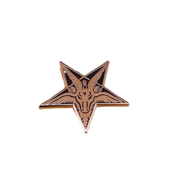 Καρφίτσα με κεφαλή κατσίκας Baphomet, υπερφυσικό πεντάγραμμο