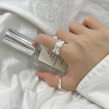 Δαχτυλίδι από ασήμι S925 με ακανόνιστη υφή, γυναικείο, niche design, δαχτυλίδι Simple Ins Advanced Sense Explosive, Νότια Κορέα