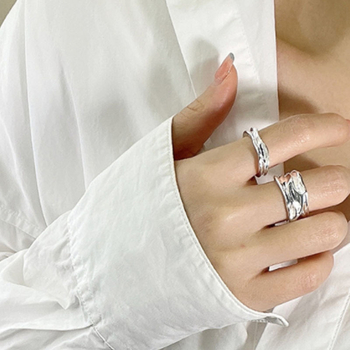 Δαχτυλίδι από ασήμι S925 με ακανόνιστη υφή, γυναικείο, niche design, δαχτυλίδι Simple Ins Advanced Sense Explosive, Νότια Κορέα