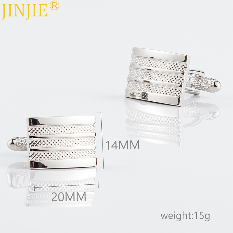 na zalihi nove visokokvalitetne galvanizirane srebrne reljefne metalne manžete s uzorkom, vanjska trgovina muške francuske manžete veleprodaja