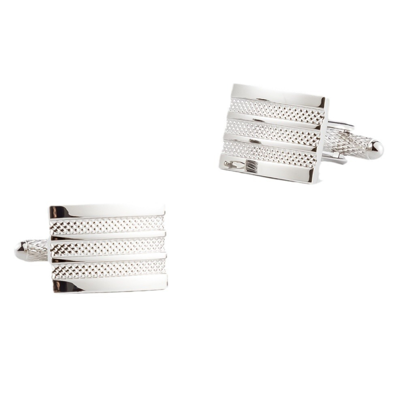 na zalihi nove visokokvalitetne galvanizirane srebrne reljefne metalne manžete s uzorkom, vanjska trgovina muške francuske manžete veleprodaja