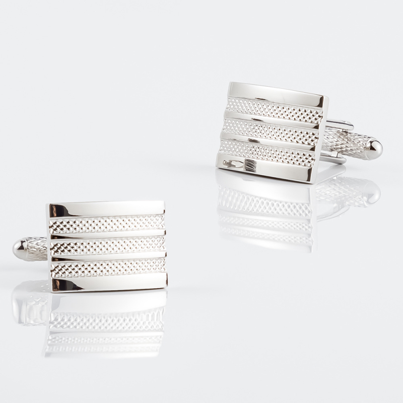 na zalihi nove visokokvalitetne galvanizirane srebrne reljefne metalne manžete s uzorkom, vanjska trgovina muške francuske manžete veleprodaja