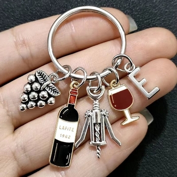 26 γράμματα · μοντέρνο απλό ανοιχτήρι μπουκαλιών σταφυλιού κρασί μπύρας ανδρικό κλειδί αυτοκινήτου κρεμαστό γυναικείο μενταγιόν τσάντας