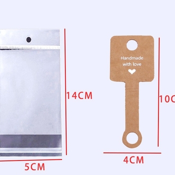 Νέα ασπρόμαυρη καφέ τρίχρωμη πτυσσόμενη κάρτα κοσμημάτων με δαχτυλίδι από καουτσούκ, κρεμάστρα μαλλιών, ταινία για τα μαλλιά, συσκευασία κοσμημάτων με πτυσσόμενη κάρτα