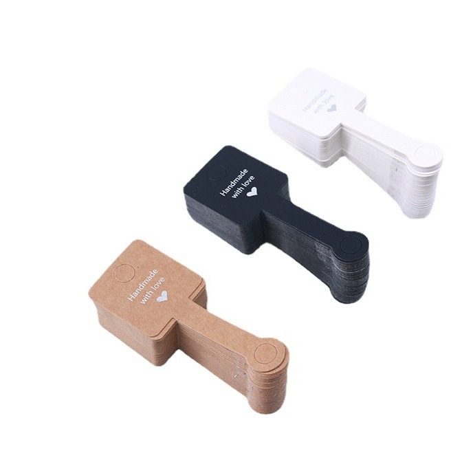 Nauja juodai balta ruda trijų spalvų papuošalų sulankstoma kortelė žiedui su gumele plaukų pakaba plaukų juosta papuošalų pakuotė sulankstoma kortelė