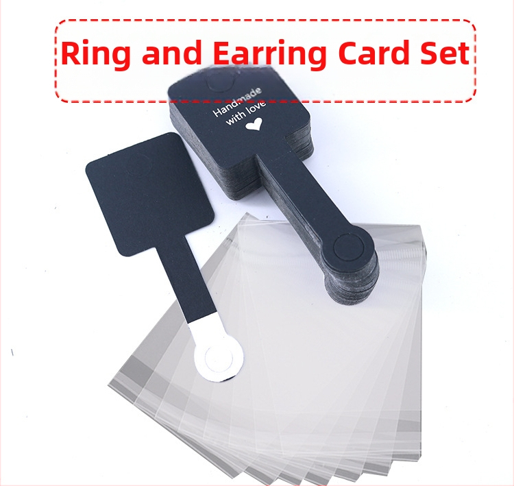 Nauja juodai balta ruda trijų spalvų papuošalų sulankstoma kortelė žiedui su gumele plaukų pakaba plaukų juosta papuošalų pakuotė sulankstoma kortelė