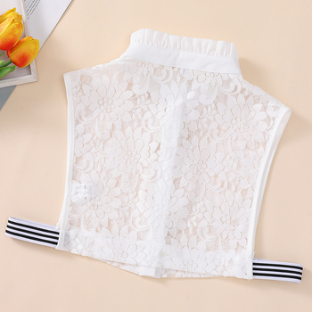 Φθινόπωρο και Χειμώνας Νέα Κομμένη Δαντέλα Ψεύτικο Κολάρο Κορίτσια Στάντ Κολάρο Γιλέκο Ψεύτικο Κολάρο Πουλόβερ Διακοσμητικό Κολάρο