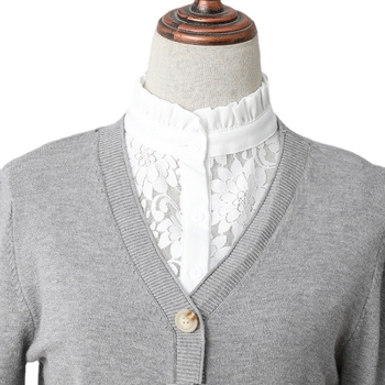 Φθινόπωρο και Χειμώνας Νέα Κομμένη Δαντέλα Ψεύτικο Κολάρο Κορίτσια Στάντ Κολάρο Γιλέκο Ψεύτικο Κολάρο Πουλόβερ Διακοσμητικό Κολάρο