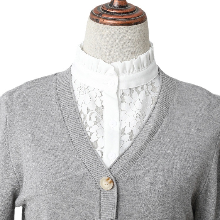 Toamna și iarna nou decupat dantelă guler fals fete stand guler vestă guler fals pulover guler decorativ