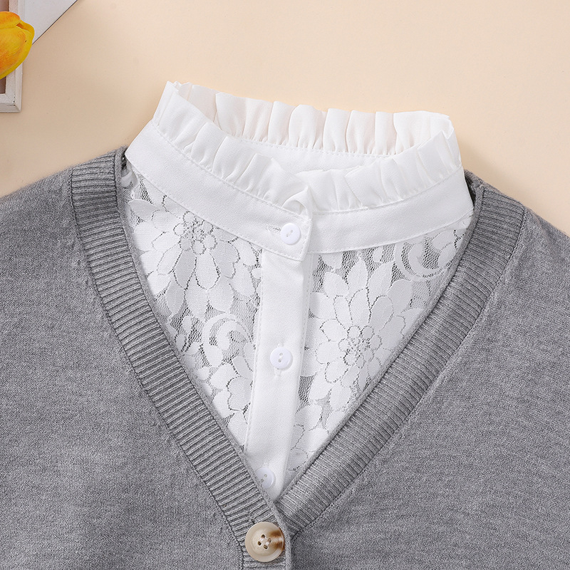 Toamna și iarna nou decupat dantelă guler fals fete stand guler vestă guler fals pulover guler decorativ