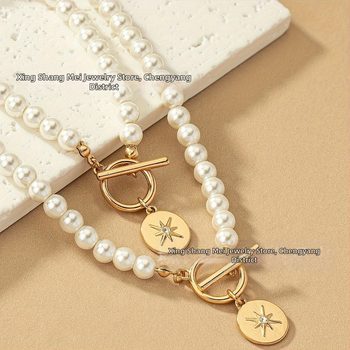Brățară cu stele și perle, trend transfrontalier în Europa și Statele Unite, colier, costum de nișă feminină, lanț de claviculă de lux, en-gros
