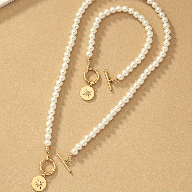 Brățară cu stele și perle, trend transfrontalier în Europa și Statele Unite, colier, costum de nișă feminină, lanț de claviculă de lux, en-gros