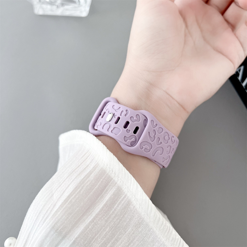 20 mm-es univerzális szíj Samsung Watch Huawei GT2-höz, leopárdmintás szilikon sportszíj