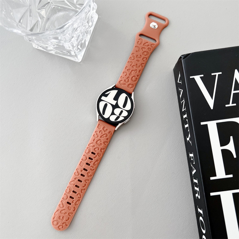 20 mm-es univerzális szíj Samsung Watch Huawei GT2-höz, leopárdmintás szilikon sportszíj