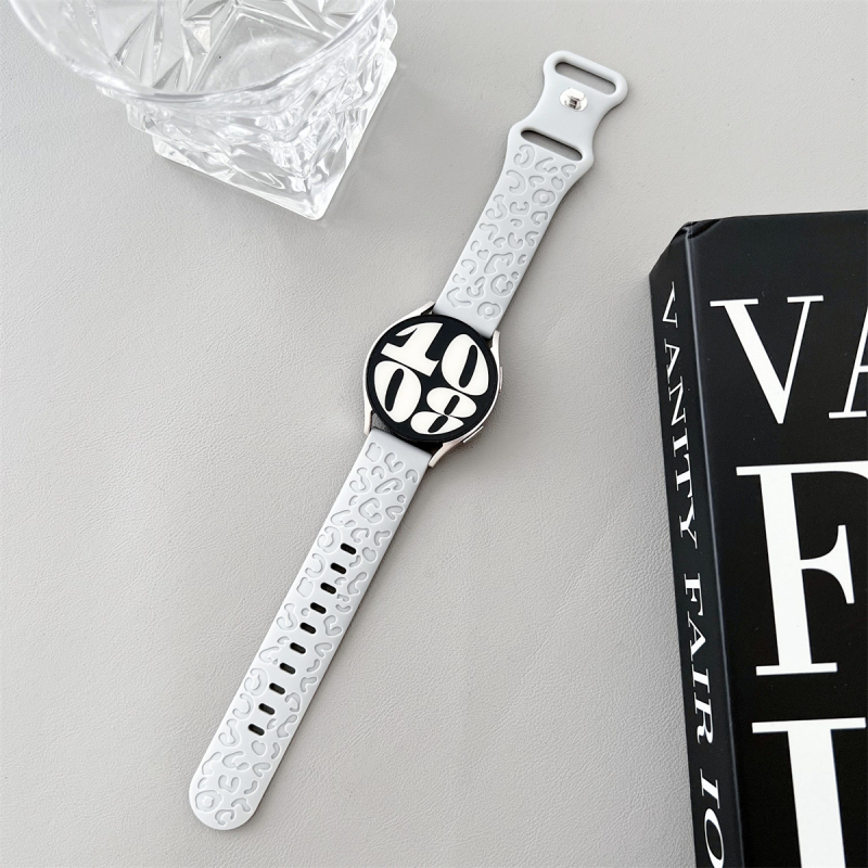 20 mm-es univerzális szíj Samsung Watch Huawei GT2-höz, leopárdmintás szilikon sportszíj