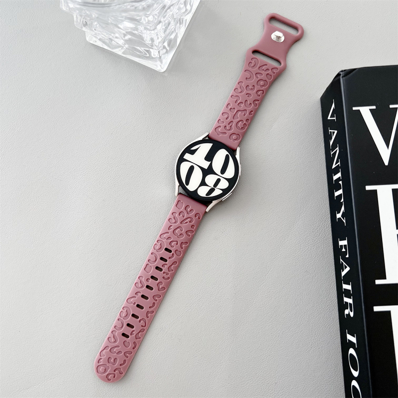 20 mm-es univerzális szíj Samsung Watch Huawei GT2-höz, leopárdmintás szilikon sportszíj