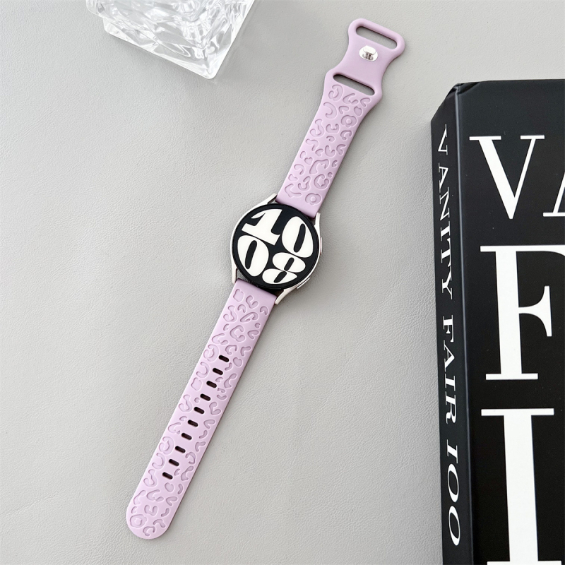 20 mm-es univerzális szíj Samsung Watch Huawei GT2-höz, leopárdmintás szilikon sportszíj