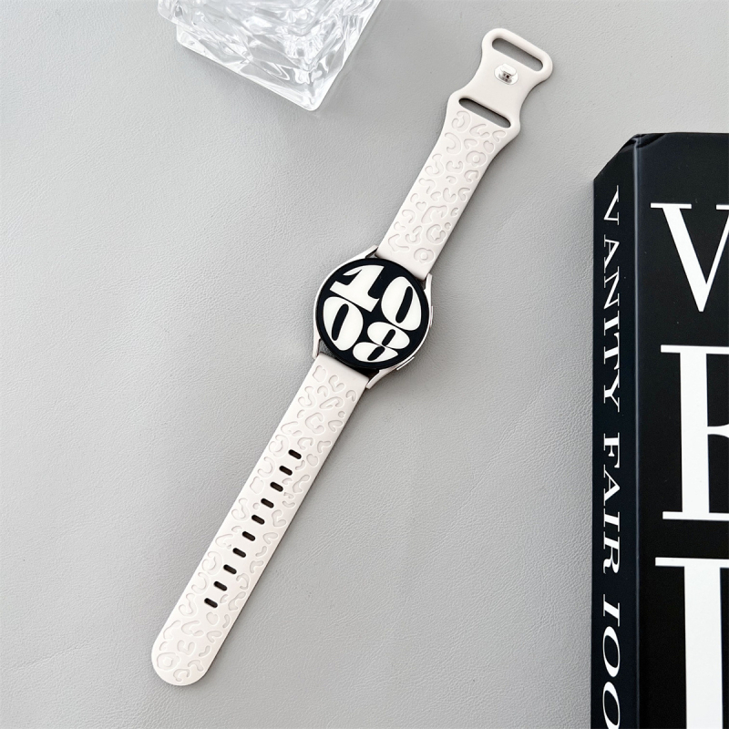 20 mm-es univerzális szíj Samsung Watch Huawei GT2-höz, leopárdmintás szilikon sportszíj