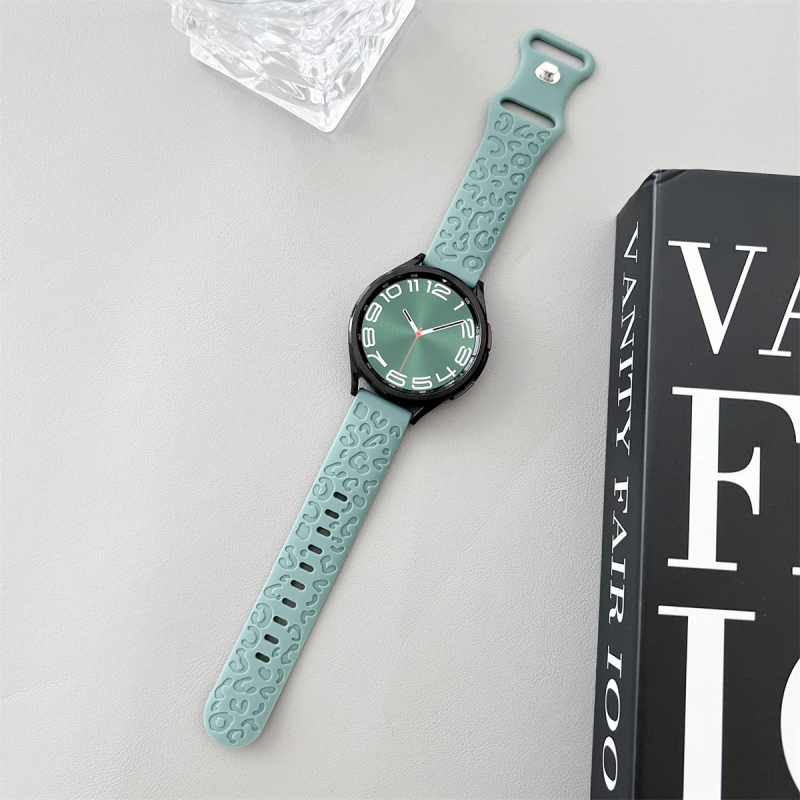 20 mm-es univerzális szíj Samsung Watch Huawei GT2-höz, leopárdmintás szilikon sportszíj