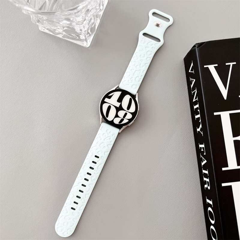 20 mm-es univerzális szíj Samsung Watch Huawei GT2-höz, leopárdmintás szilikon sportszíj