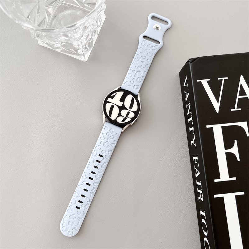 20 mm-es univerzális szíj Samsung Watch Huawei GT2-höz, leopárdmintás szilikon sportszíj