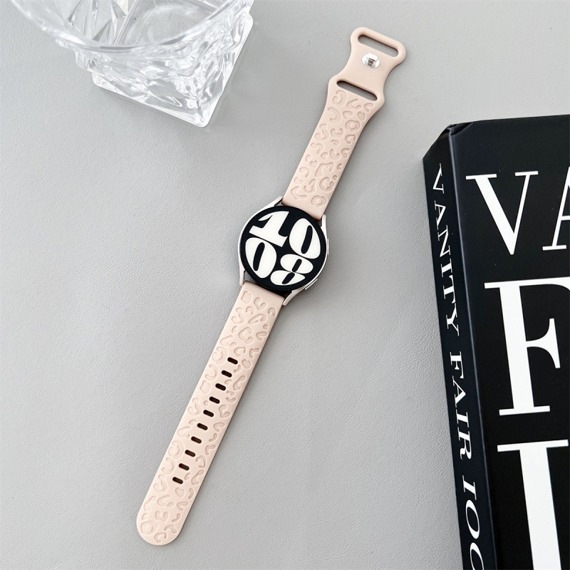 20 mm-es univerzális szíj Samsung Watch Huawei GT2-höz, leopárdmintás szilikon sportszíj