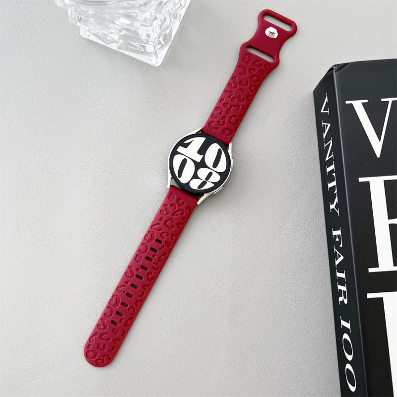 20 mm-es univerzális szíj Samsung Watch Huawei GT2-höz, leopárdmintás szilikon sportszíj