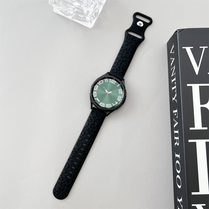 20 mm-es univerzális szíj Samsung Watch Huawei GT2-höz, leopárdmintás szilikon sportszíj